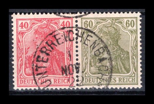 Deutsches Reich Zusammendrucke MiNr. W 17 gestempelt Infla geprüft
