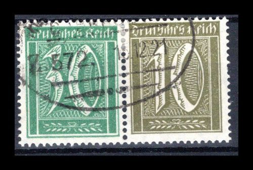 Deutsches Reich Zusammendrucke MiNr. W 19 gestempelt