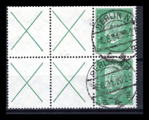 Deutsches Reich Zusammendrucke MiNr. W 27.2 (2x) gestempelt
