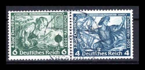 Deutsches Reich Zusammendrucke MiNr. W 47 gestempelt