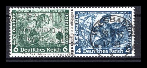 Deutsches Reich Zusammendrucke MiNr. W 47 gestempelt