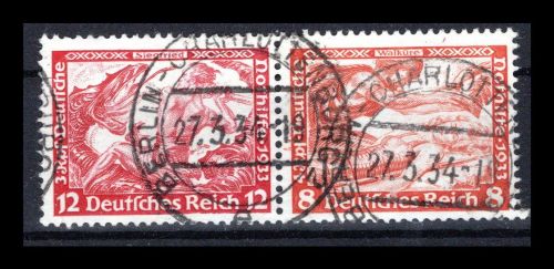 Deutsches Reich Zusammendrucke MiNr. W 55 gestempelt