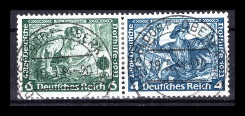 Deutsches Reich Zusammendrucke MiNr. W 47 gestempelt