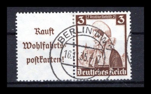 Deutsches Reich Zusammendrucke MiNr. W 102 gestempelt