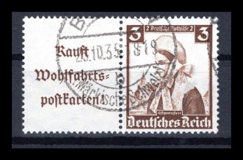 Deutsches Reich Zusammendrucke MiNr. W 102 gestempelt