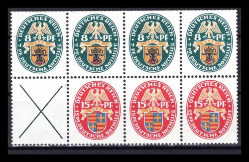 Deutsches Reich Zusammendrucke MiNr. W 31 + S 50 (2x) postfrisch