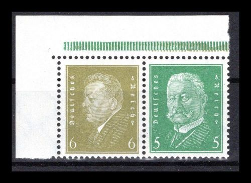 Deutsches Reich Zusammendrucke MiNr. W 28 Eckrand postfrisch