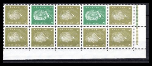 Deutsches Reich Zusammendrucke MiNr. W 28 + S 45 postfrisch im 10er Block