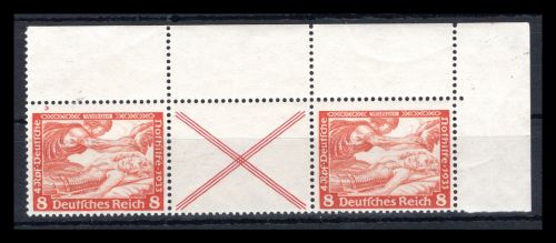 Deutsches Reich Zusammendrucke MiNr. W 54 postfrisch Falz im OR