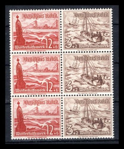 Deutsches Reich Zusammendrucke MiNr. W 133 (3x) postfrisch
