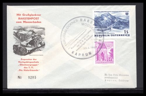 Österreich Großglockner Raketenpost 23.6.1962.