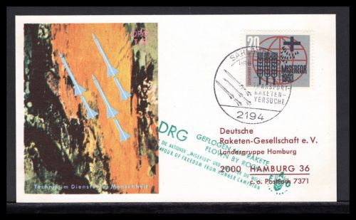 Bund Raketenpost 1963 DRG Versorgungsrakete Versuchsreihe TR 2