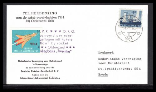 Bund Raketenpost 1963 DRG + NVVR Versuchsreihe TR 4
