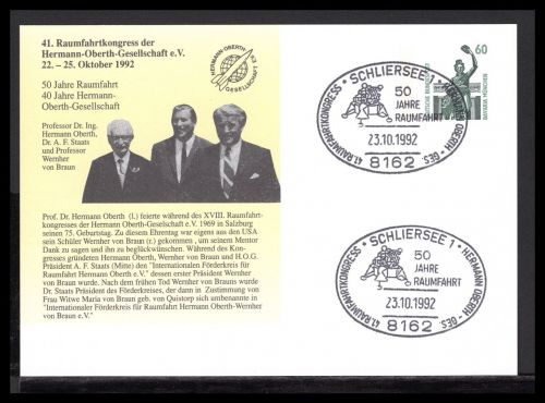 41. Raumfahrtkongress Herm.-Oberth-Ges. H. Oberth, A.F.Staats, von Braun