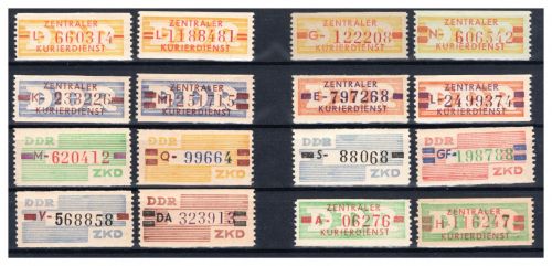 DDR Dienstmarken ZKD MiNr. B 16-31 billigste Sorte, Satz postfrisch
