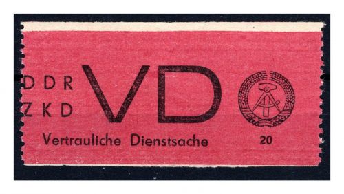 DDR Dienstmarken ZKD MiNr. VD 1 A Vertauliche Dienstsache 1965 postfrisch
