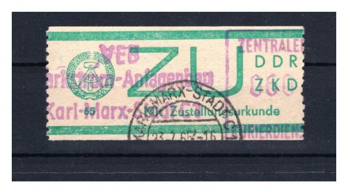 DDR Dienstmarken ZKD MiNr. ZU 1 Karl-Marx-Stadt 23.7.1965 gestempelt