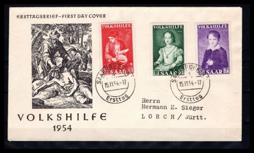 Saarland MiNr. 354-356 Ersttagsbriefe/ FDC