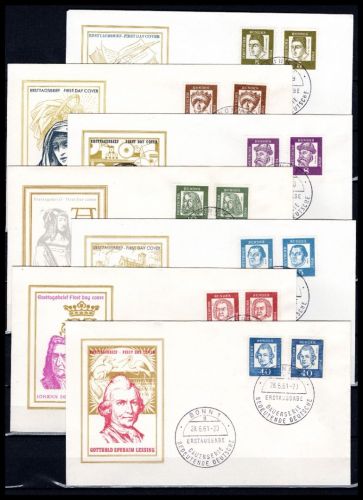 Bund MiNr. 347-367 x + y Ersttagsbriefe/ FDC 16 Belege