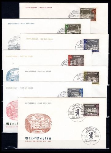 Berlin MiNr. 218-229 Ersttagsbriefe/ FDC Alt Berlin