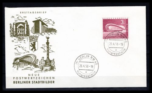 Berlin MiNr. 154 Ersttagsbriefe/ FDC Berliner Stadtbilder