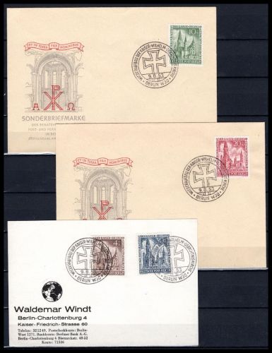Berlin MiNr. 106-109 Ersttagsbriefe/ FDC 3 Belege