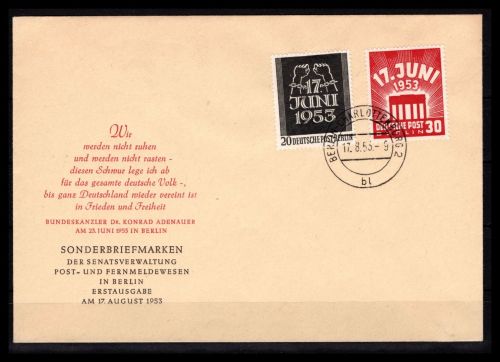 Berlin MiNr. 110-111 Ersttagsbriefe/ FDC