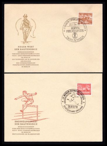 Berlin MiNr. 112-113 Ersttagsbriefe/ FDC SST Berlin-Charlottenburg