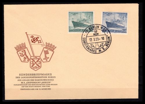 Berlin MiNr. 126-127 Ersttagsbriefe/ FDC SST Berlin