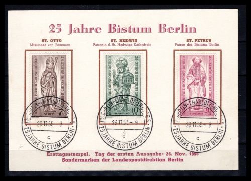 Berlin MiNr. 132-134 Ersttagsbriefe/ FDC SST Berlin-Charlottenburg