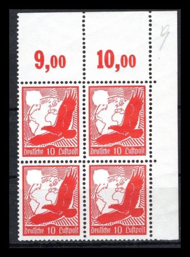 Deutsches Reich MiNr. 530 y postfrisch 4er Block Eckrand or