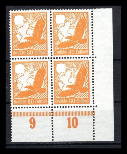 Deutsches Reich MiNr. 536 y postfrisch 4er Block Eckrand ur