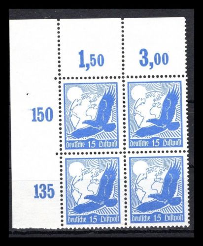 Deutsches Reich MiNr. 531 y postfrisch 4er Block Eckrand ol