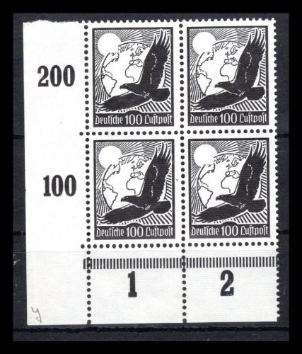 Deutsches Reich MiNr. 537 y postfrisch 4er Block Eckrand ul
