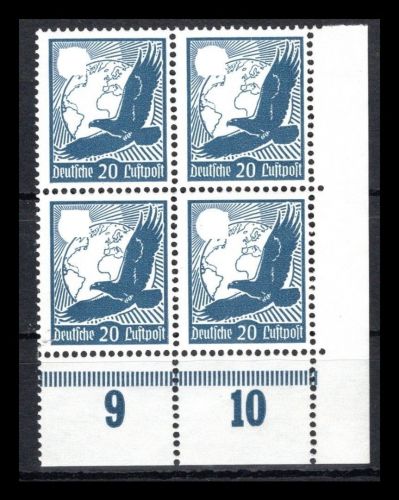 Deutsches Reich MiNr. 532 y postfrisch 4er Block Eckrand ur