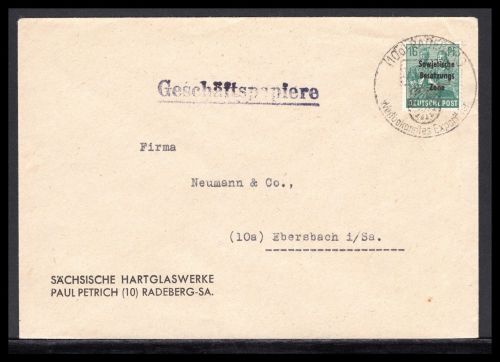 SBZ Allg. Ausgaben MiNr. 188 c Einzelfrankatur Kurzbefund Paul