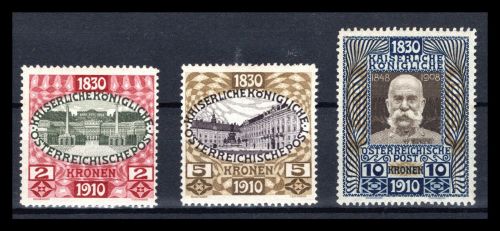 Österreich MiNr. 175-177 mit Falz Franz Joseph