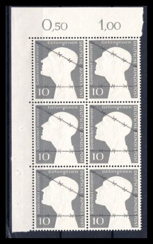 Bund MiNr. 165 postfrisch 6er Block Eckrand