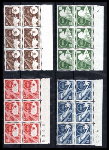 Bund MiNr. 167-170 postfrisch 6er Blöcke Bogenrand