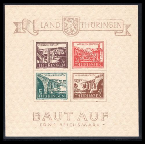 SBZ Thüringen MiNr. Block 4 cy II postfrisch Fotoattest Schulz
