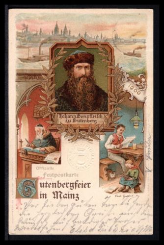 AK Mainz 1900 Gutenbergfeier