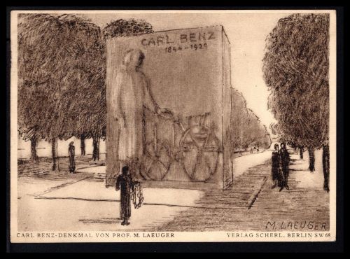 AK Mannheim 1933 Karl-Benz-Denkmal