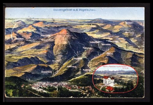 AK Badenweiler 1920 Blauengebiet an der Vogelschau