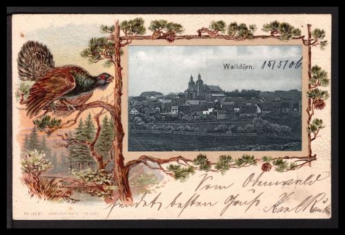 AK Walldürn, Neckar-Odenwald 1906 Gesamtansicht auf Prägekarte