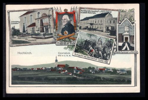 AK Hochkirch, Sachsen 1914 Burkhardsdt´s Gasthof, Schlachten Denkmäler