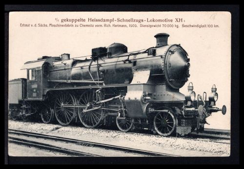 AK Dampflokomotive 2/5 gekuppelte Heissdampf-Lokomotive 1909 R. Hartmann