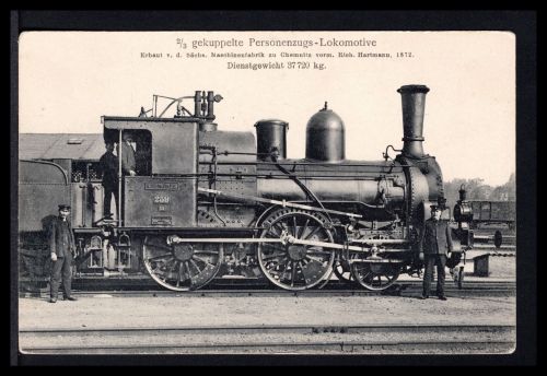 AK Dampflokomotive 2/3 gekuppelte Personenzug-Lokomotive 1872 R. Hartmann