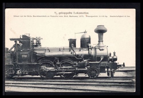 AK Dampflokomotive 2/3 gekuppelte Lokomotive 1872