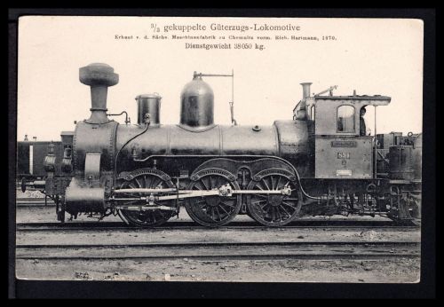AK Dampflokomotive 3/3 gekuppelte Güterzug-Lokomotive 1870