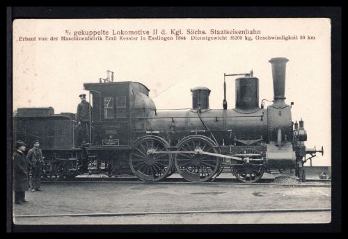 AK Dampflokomotive 2/3 gekuppelte Lokomotive II 1866 Staatseisenbahn